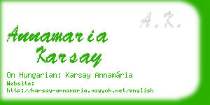 annamaria karsay business card