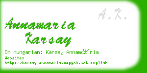 annamaria karsay business card